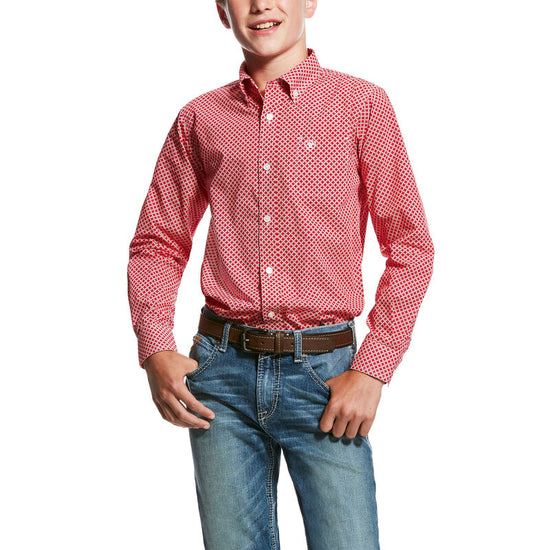 BOYS ARIAT GARRY PRINT L/S SHIRT