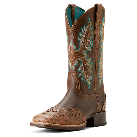 LADIES ARIAT BRYCE CANYON FLORAL EMBOSSED TAN/SASSY BROWN