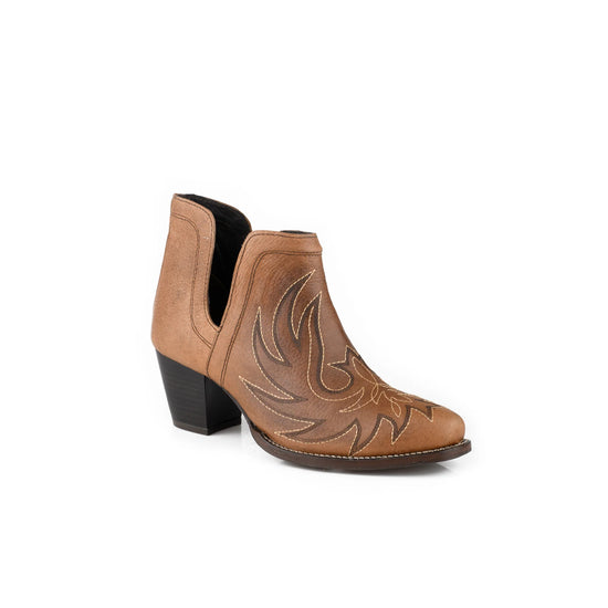 LADIES ROPER ROWDY BOOTS- BROWN LEATHER